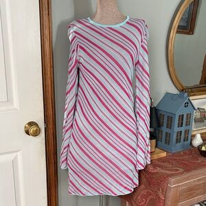 Zara Pink and Light Blue Striped Mini Dress